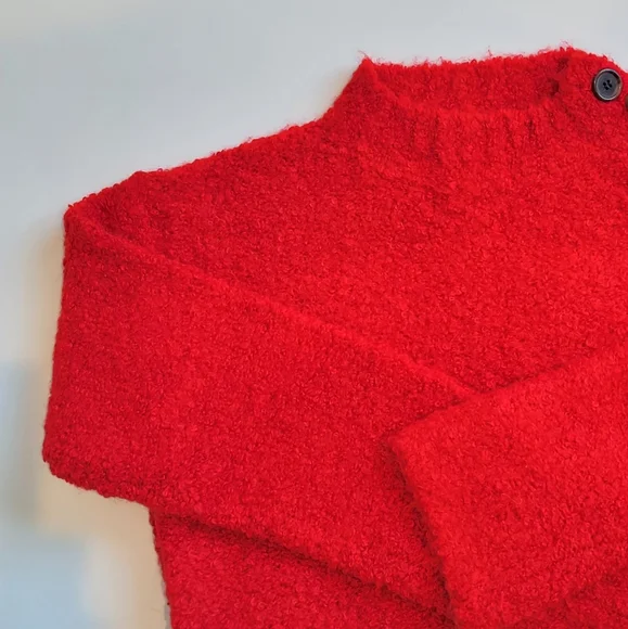 NWT Crewcuts Red Fuzzy Crew Neck Knit Sweater, Size 16(Girl) - Picture 8 of 12